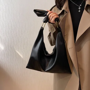 Модерна и елегантна чанта за пазаруване, ежедневни дамски чанта-тоут в ретро стил, чанта през рамо, жените однотонная чанта от естествена кожа, дамски