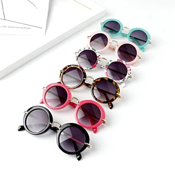 Модни кръгли детски слънчеви очила, детски слънчеви очила с защита от uv, детски vintage слънчеви очила за момичета, стръмни 6 цвята Infantil UV400