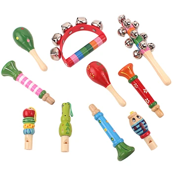 Музикални играчки за деца, звучене играчка, звънци, пясък чук, свирка, кастаньеты, музикален инструмент, различни цветове, подарък за новородено