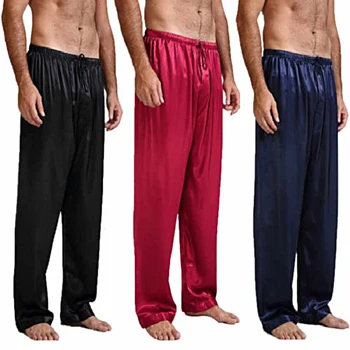 Мъжки копринени сатен пижамные панталони за почивка, свободни ежедневни панталони за сън, гореща разпродажба, пижамные удобни панталони
