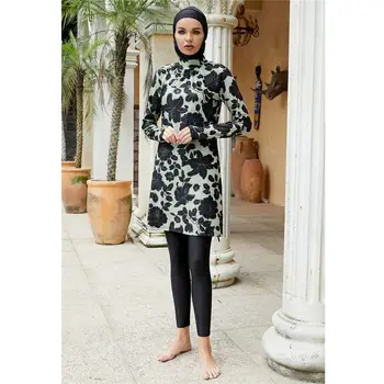 Мюсюлмански Скромен Бански костюм за Жени, с Пълно Покритие, Ислямски Бански-Хиджаб, Буркини, Комплект от 3 теми, Бански Maillot De Bain Femme Musulman