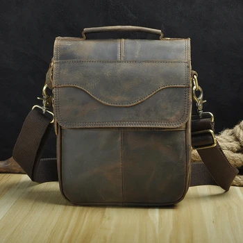 Оригиналната кожена мъжки ежедневни обзавеждане, училищна чанта-месинджър през рамо, модерна чанта-тоут за колеж, bag-чанта за книги 144dr
