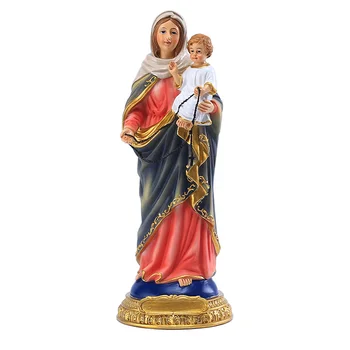 Религиозната домашна настолна статуетка на Дева Мария, держащая на бебето Исус, Великденски украшения, подаръци, Коледни фигурки, бижута от смола, за