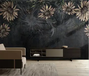Снимка на поръчка, тапети в скандинавски стил с тъмни цветове, модерни тапети за хола, стенни картини, на фона на дивана, 3D подобрения в дома