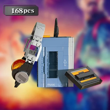 супер герой блокове преносим музикален плейър играчки ретро кассетный плейър градивните елементи на аудио устройството тухли лента moc mixtape тухла