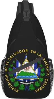 Туристически раници с флага Салвадор, раница-прашка през рамо раница за мъже и жени, за колоезденето на открито, за туризъм и разходки, пътувания