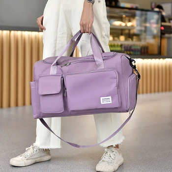 Чанта, чанта за пътуване, багаж, женствена чанта през рамо, марка водоустойчива найлонова спортна чанта за фитнес зала, дамски чанти през рамо