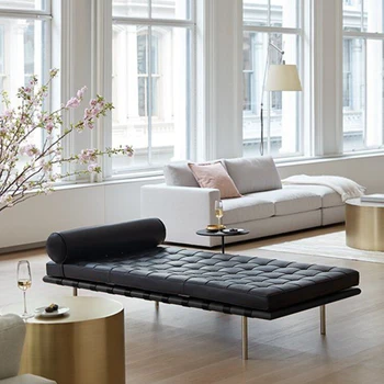 Кожен диван-легло Модел на стаите в Съвременен минималистичен обедната почивка Стол
